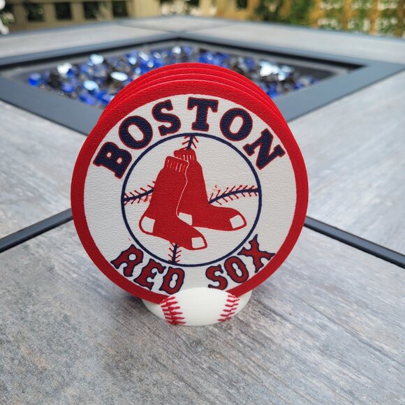 Boston Red Sox Coaster Set - 3D Printed - (Set of 4) - Picture 1 of 3